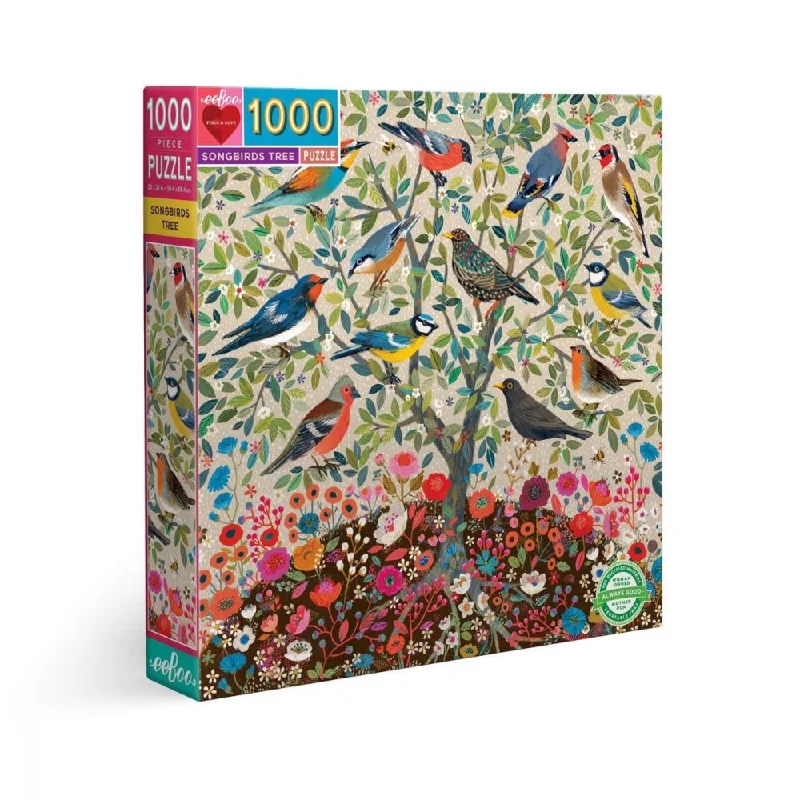 eeBoo 1000 Piece Puzzle - Songbirds Tree