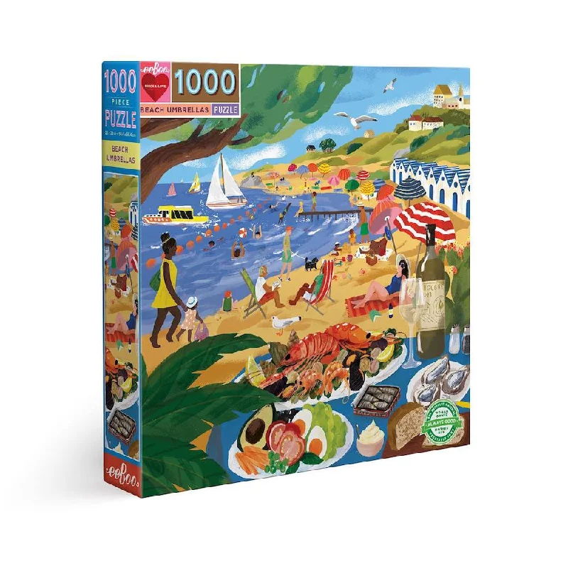 eeBoo Beach Umbrellas - 1000 Piece Puzzle