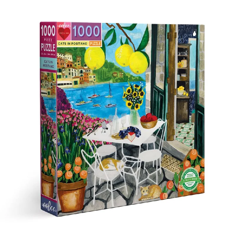 eeBoo Cats in Positano 1000 piece Family Puzzle