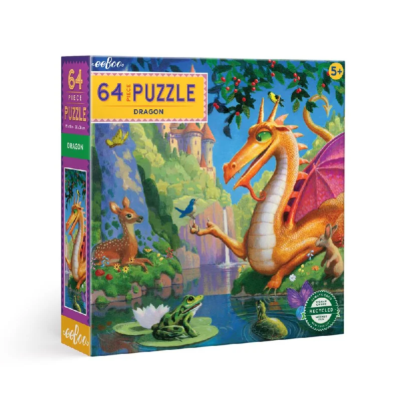 eeBoo Dragon - 64 Piece Puzzle