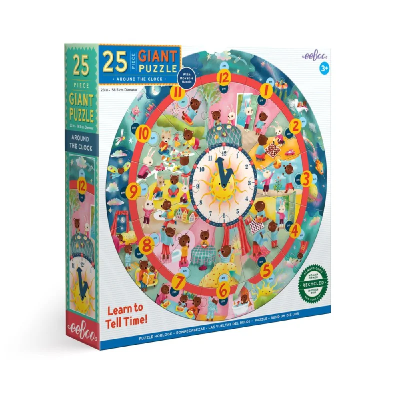 eeBoo Giant Puzzle - Around the Clock 25 Piece Puzzle