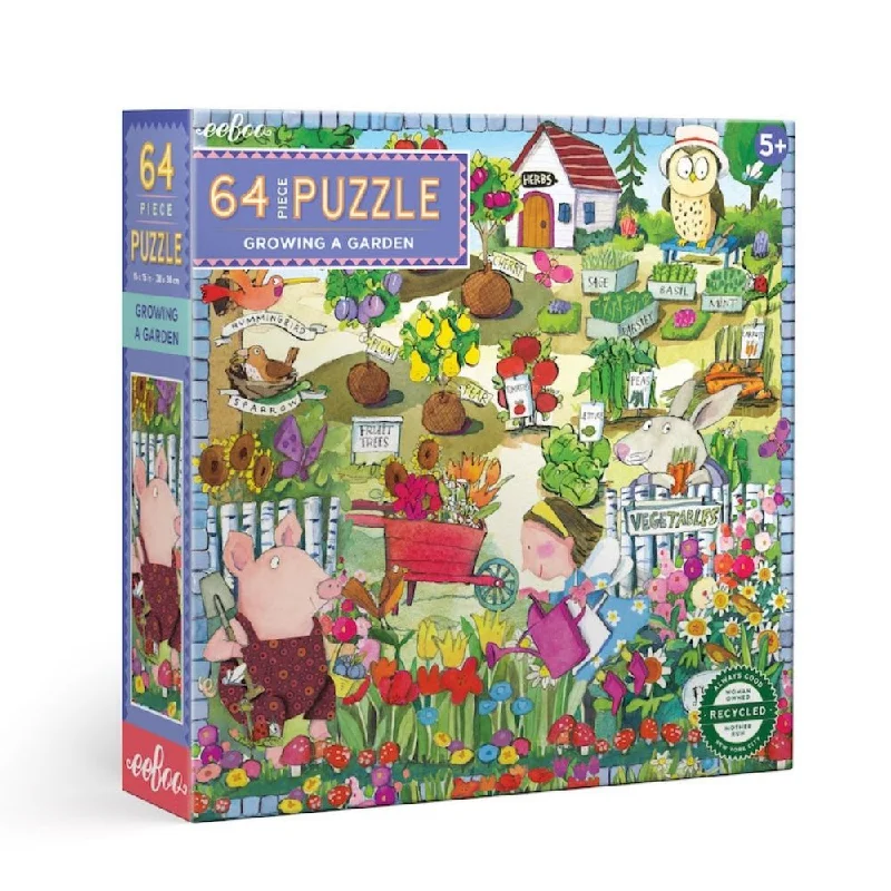 eeBoo Growing a Garden - 64 Piece Puzzle