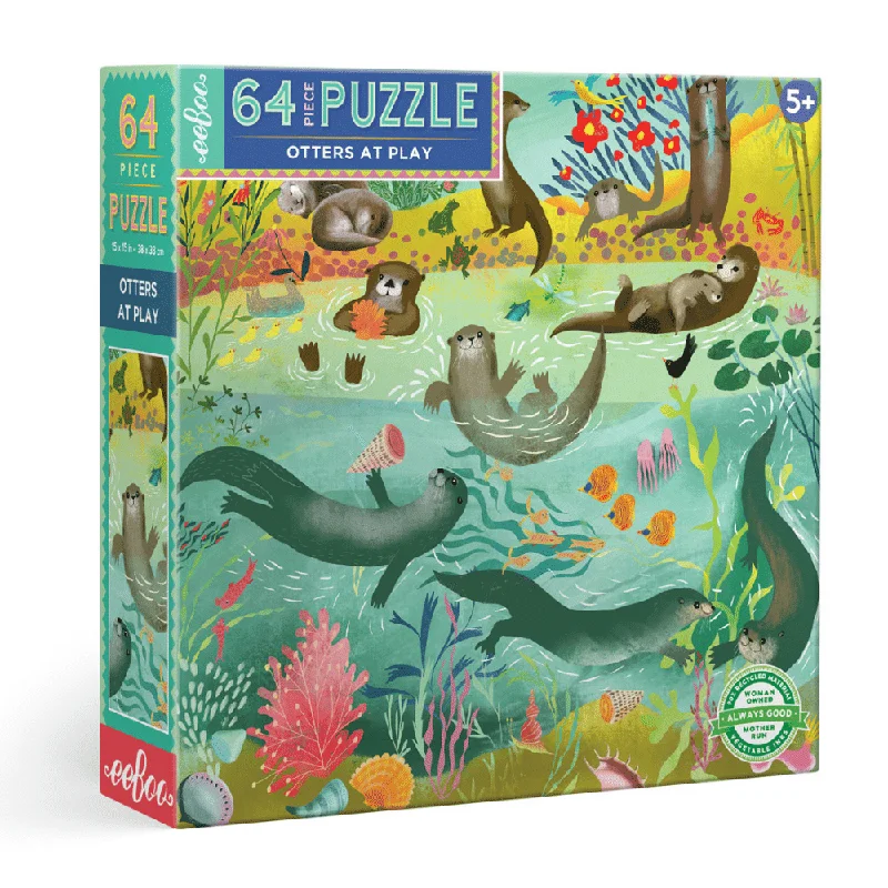 eeBoo Otters At Play - 64 Piece Puzzle