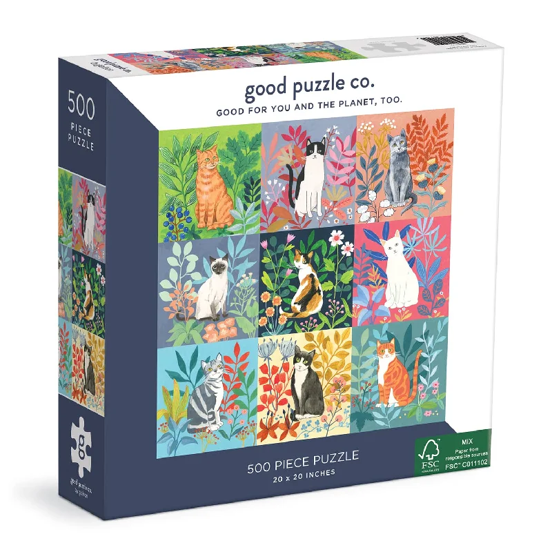 Good Puzzle Co. Cats and Flowers 500pc Puzzle