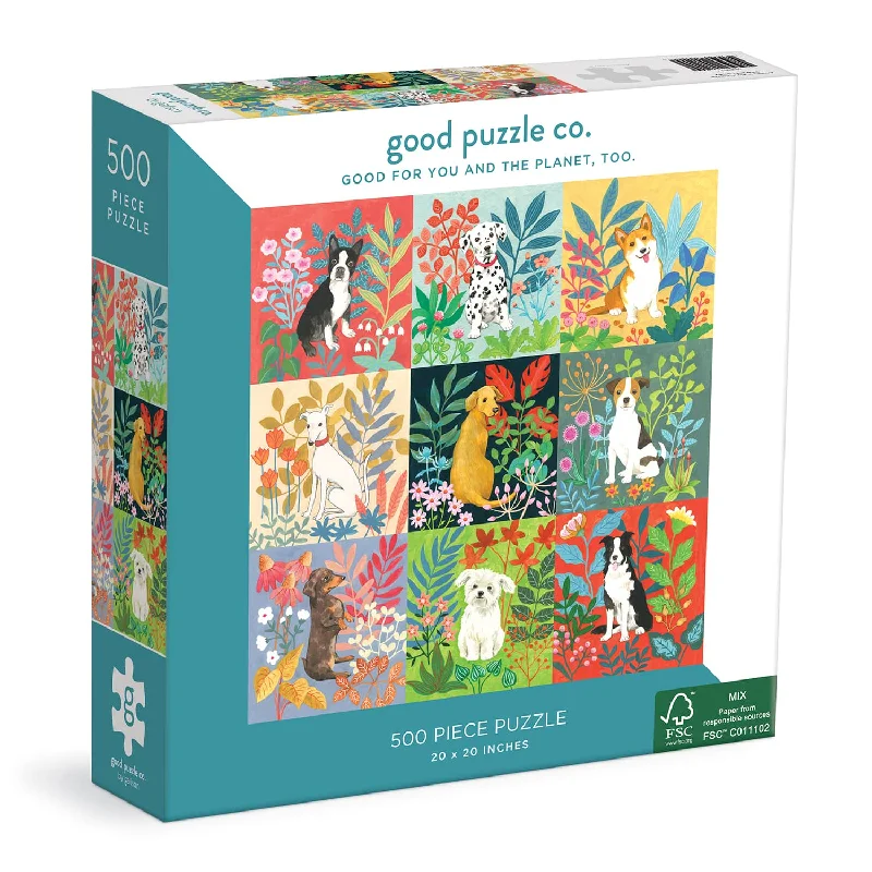 Good Puzzle Co. Dogs and Flowers 500pc Puzzle