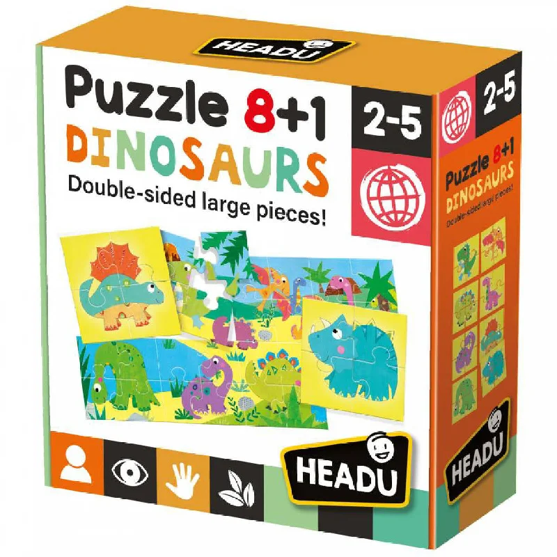 Headu Puzzle 8+1 Dinosaurs