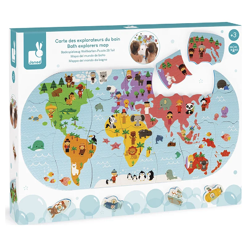 Janod Bath Explorers Map 28 Piece Puzzle