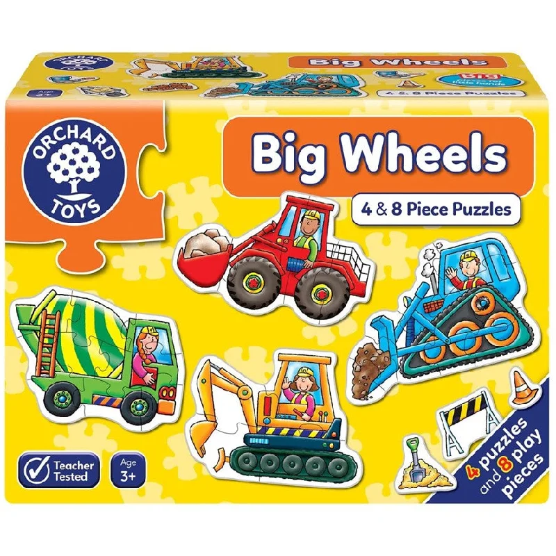 Orchard Jigsaw - Big Wheels, 4 & 8 Piece Puzzles