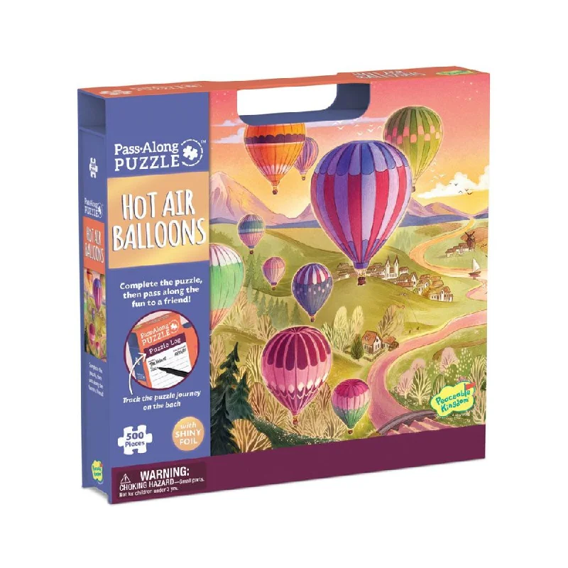 Peaceable Kingdom - Hot Air Balloons 500 Piece Pass Along Puzzle