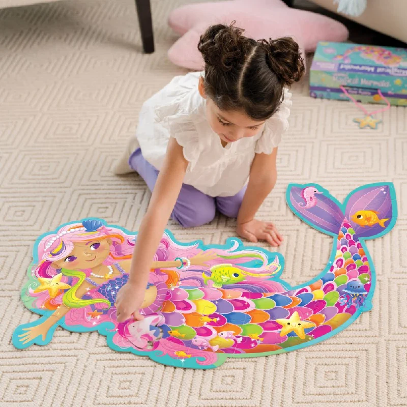 Peaceable Kingdom - Shimmery Magical Mermaid Floor Puzzle