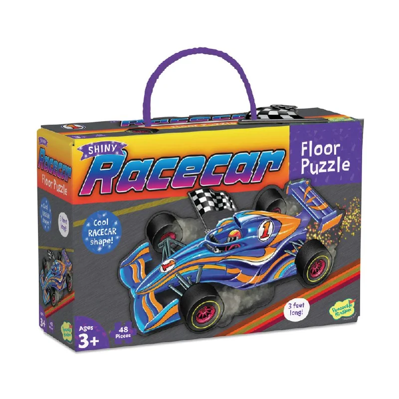 Peaceable Kingdom Shiny Racecar Floor Puzzle