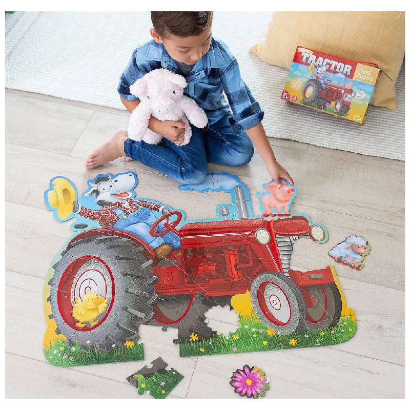 Peaceable Kingdom - Shiny Tractor Floor Puzzle