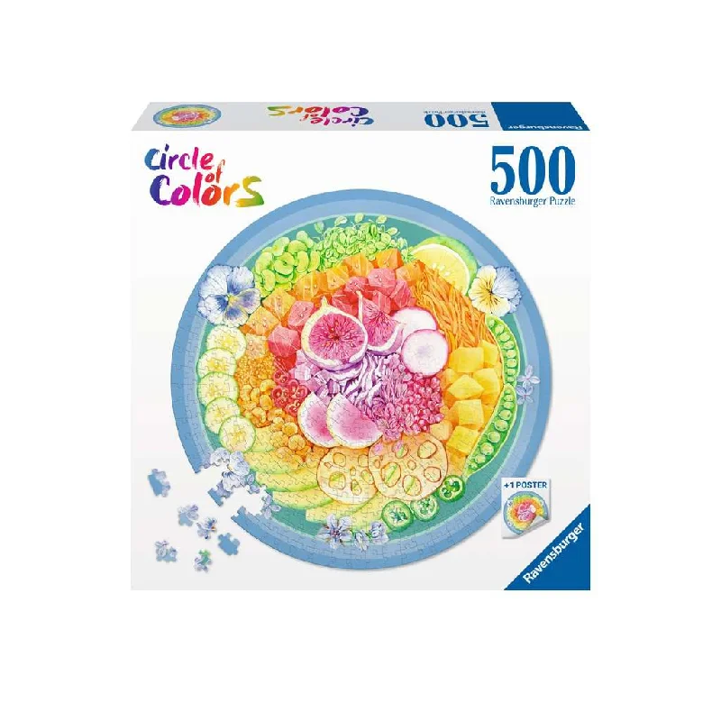 Poke Bowl (500 Piece) Round Puzzle