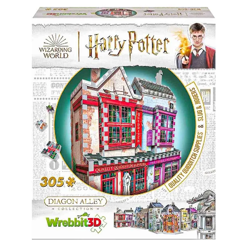 Wrebbit 3D Harry Potter: Diagon Alley Collection: Quidditch Supplies & Slug & Jiggers 305 Piece Puzzle