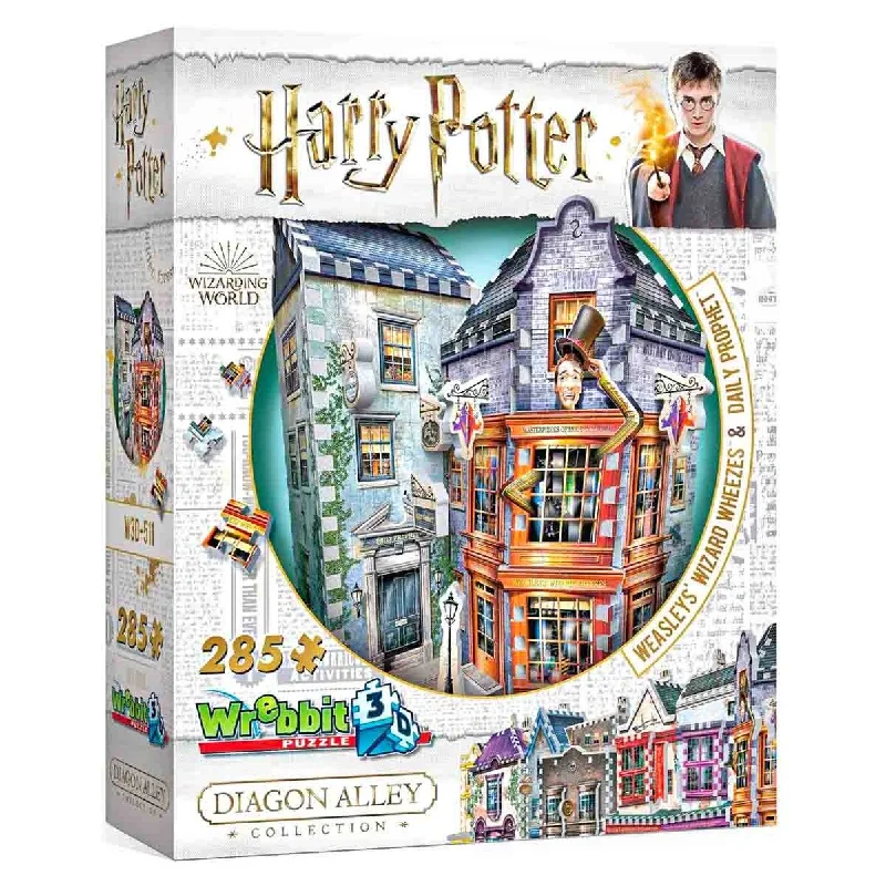 Wrebbit 3D Harry Potter: Diagon Alley Collection: Weasley Wizards Wheezes & Daily Prophet 285 Piece Puzzle