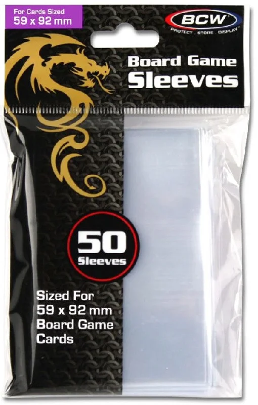 BCW Board Game Sleeves Standard European 59mm x 92mm (50 Sleeves Per Pack)