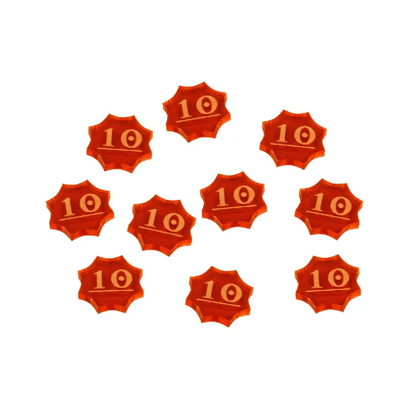 LITKO 10-Spice Tokens compatible with Dune Board Game, Fluorescent Amber (10)