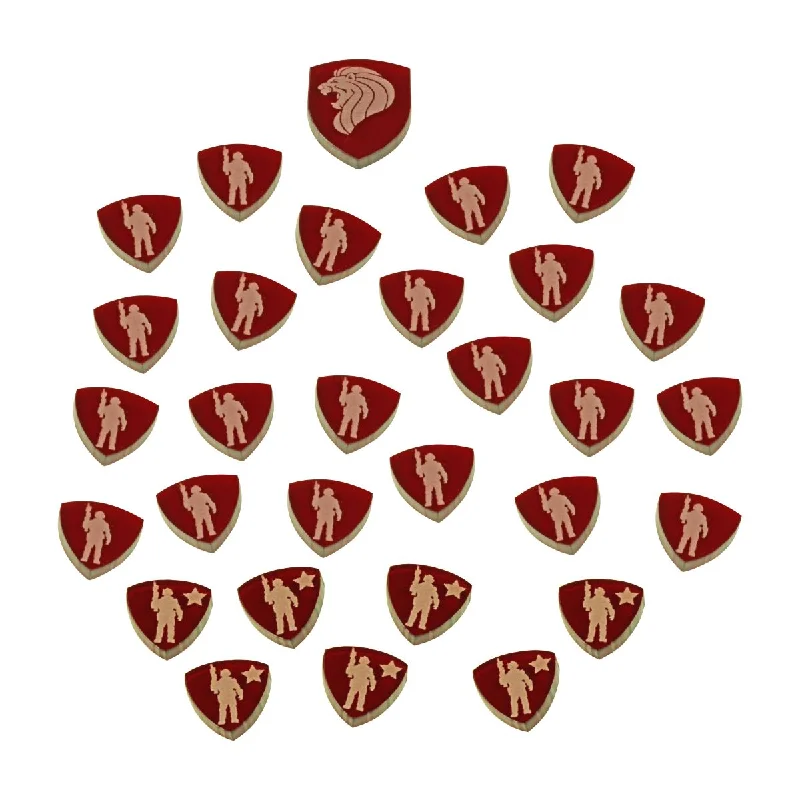 LITKO Red Player House and Force Tokens compatible with Dune Board Game, Translucent Red (30)