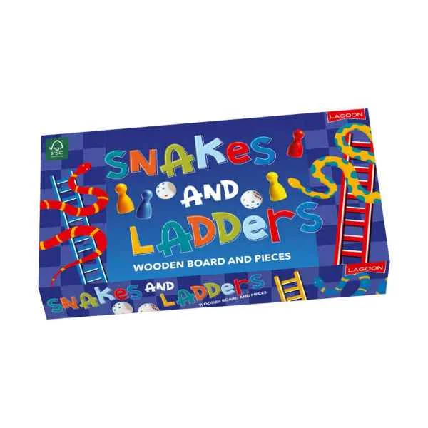 Snakes and Ladders - Wooden Board and Pieces