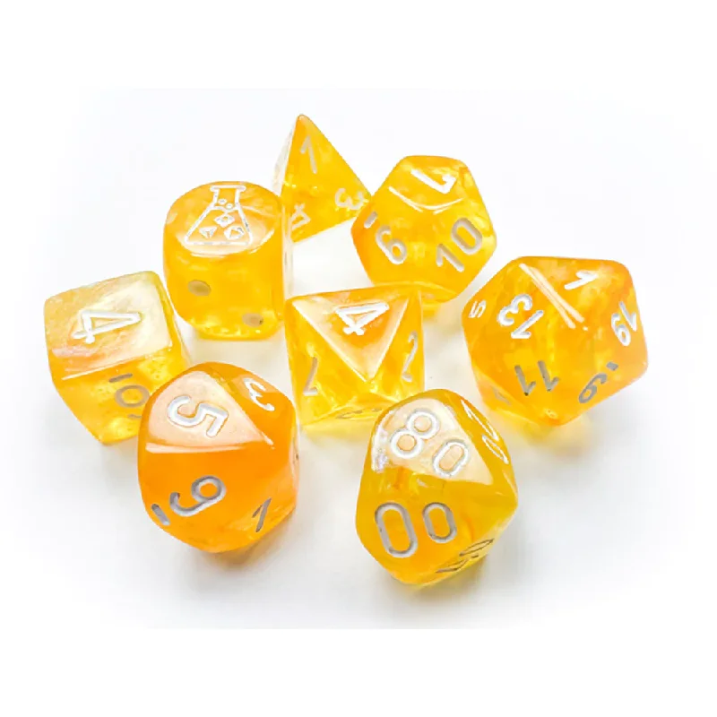 Chessex 30053 Borealis Canary/white Luminary RPG Polyhedral Dice Set [7ct]