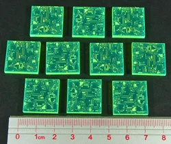 Circuit Board Tokens, Fluorescent Green (10)