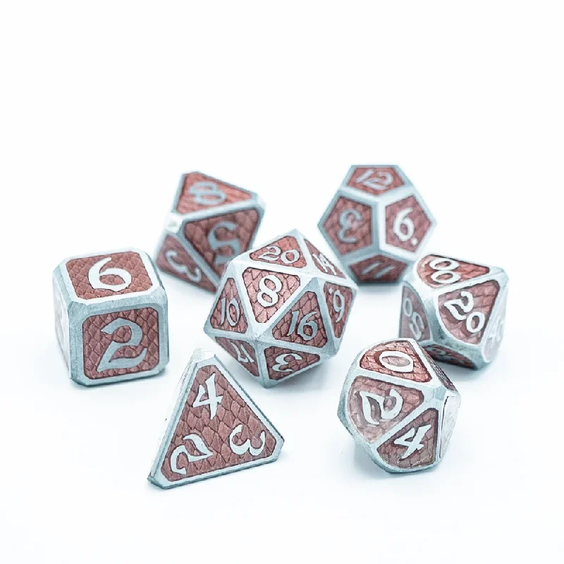 Die Hard Dice Metal RPG Polyhedral Dice Set - Drakona Eldric Zephyros [7ct]