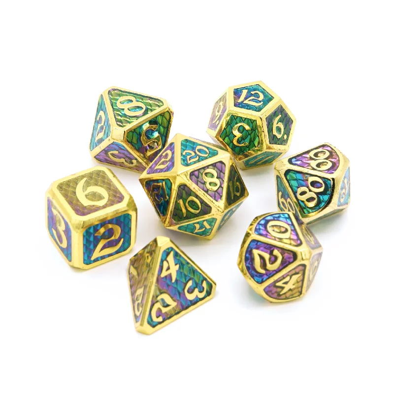 Die Hard Dice Metal RPG Polyhedral Dice Set - Drakona Khaos Hemera [7ct]