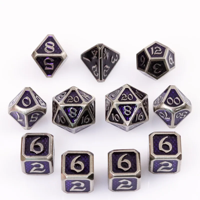 Die Hard Dice RPG Polyhedral Metal Dice Set - Drakona Gemtooth Edohain [11ct]