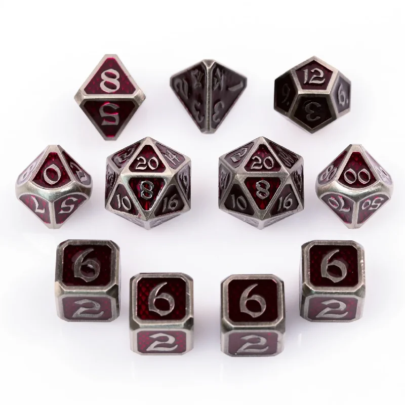 Die Hard Dice RPG Polyhedral Metal Dice Set - Drakona Gemtooth Tekalion [11ct]