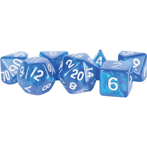 FanRoll MET 181 Stardust Blue/Silver RPG Polyhedral Dice Set [7ct]