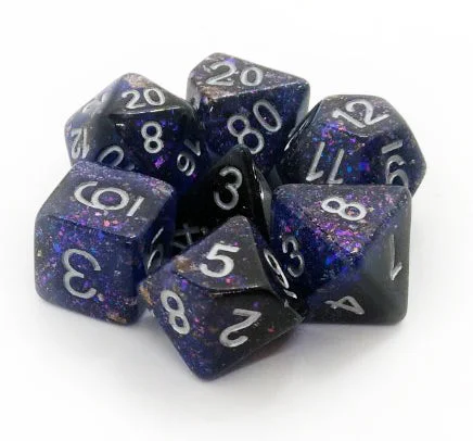 FanRoll MET 632 Eternal Blue/Black RPG Polyhedral Dice Set [7ct]