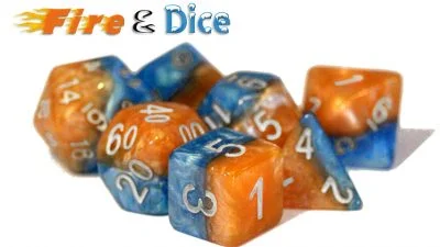 Gate Keeper Games: 7-Die Set Halfsies - Fire & Dice