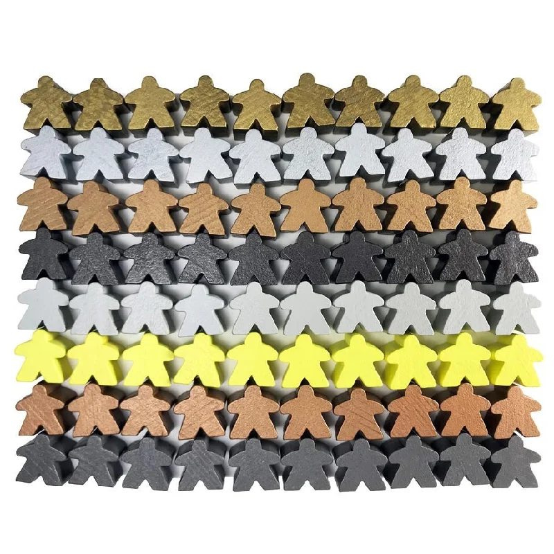 Apostrophe Games - Metallic Color Wooden Meeples (80)