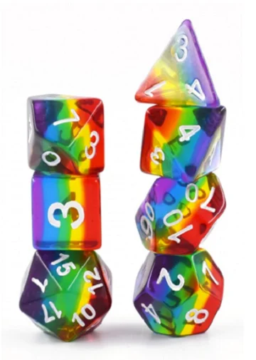 Poly RPG Dice Set - Translucent Rainbow (7)