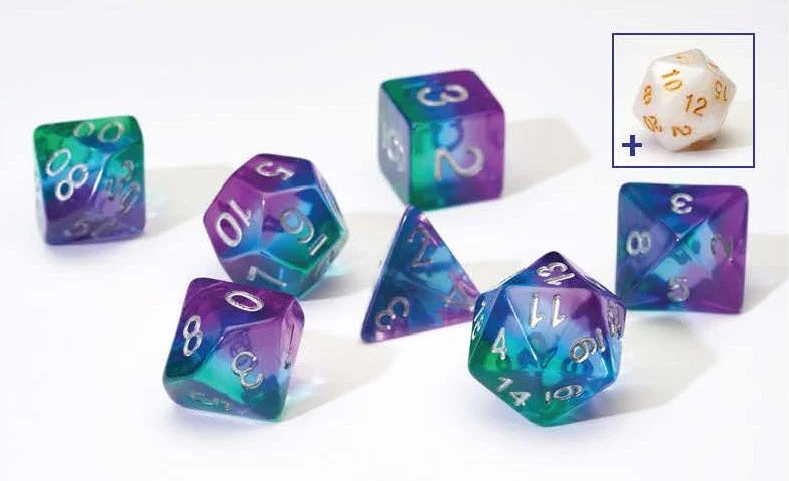 Sirius Dice Set - Semi-transparent Blue Aurora