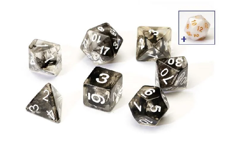 Sirius Dice Set - Transparent Black Cloud