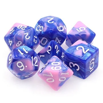 TMG RPG Dice Set - Fusion Blue/Pink Triton's Scales