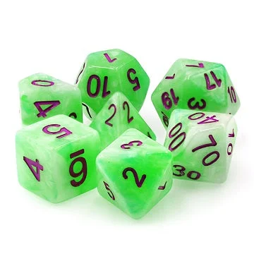 TMG RPG Dice Set - Opaque Grean Pearl Sylvan Glade