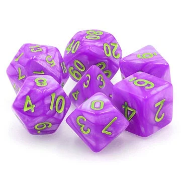 TMG RPG Dice Set - Opaque Purple Pearl Mana Miasma