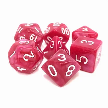 TMG RPG Dice Set - Opaque Rose Pearl Coral Grief