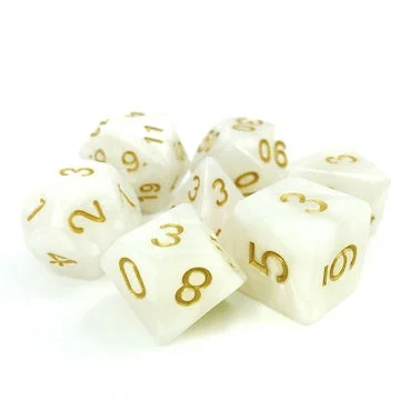 TMG RPG Dice Set - Opaque White Pearl Divine Light