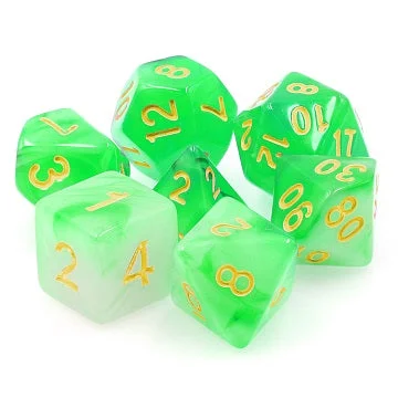 TMG RPG Dice Set - Translucent Green Haze