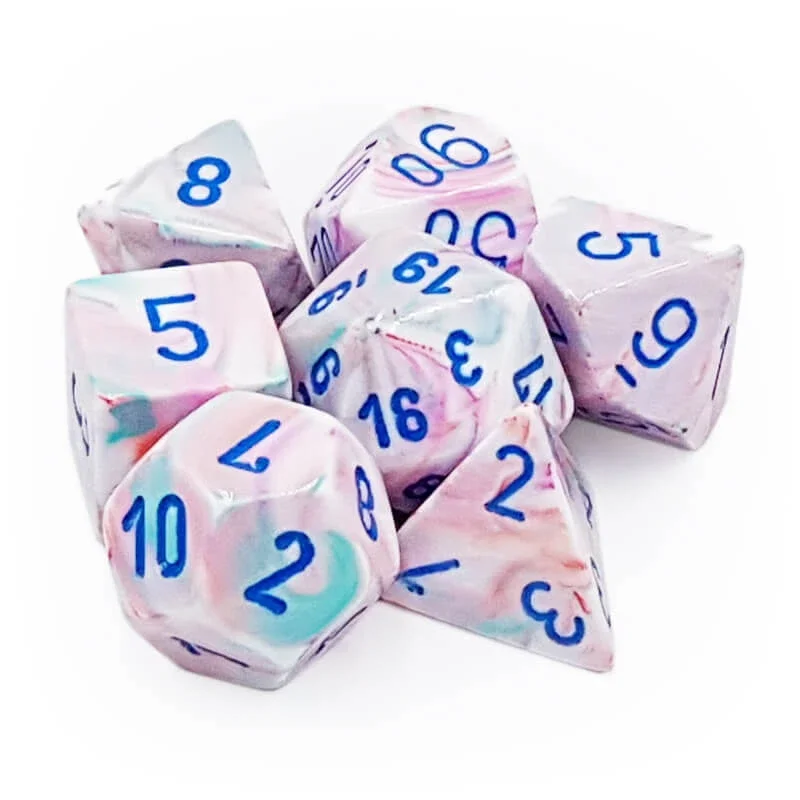 Chessex 27544 Festive Pop Art/Blue RPG Polyhedral Dice Set [7ct]