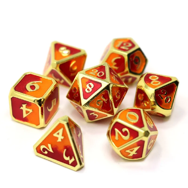 Die Hard Dice Metal RPG Polyhedral Dice Set - Mythica Spellbinder Phoenix [7ct]