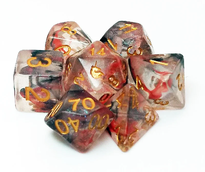 FanRoll MET 704 Unicorn: Phoenix Ash RPG Polyhedral Dice Set [7ct]