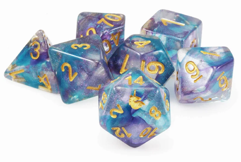 FanRoll MET 713 Unicorn: Fancy Fae RPG Polyhedral Dice Set [7ct]