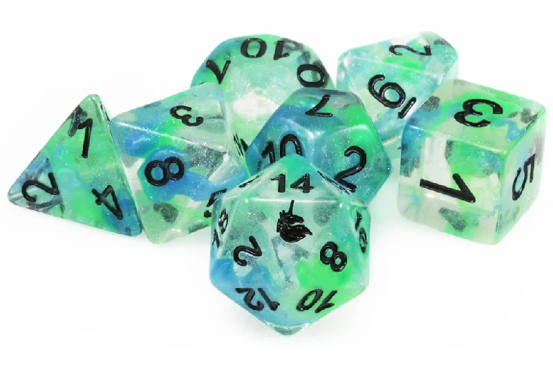 FanRoll MET 715 Unicorn: Seal Kelp RPG Polyhedral Dice Set [7ct]