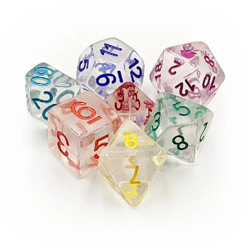 FanRoll MET 716 Unicorn: Rainbow RPG Polyhedral Dice Set [7ct]