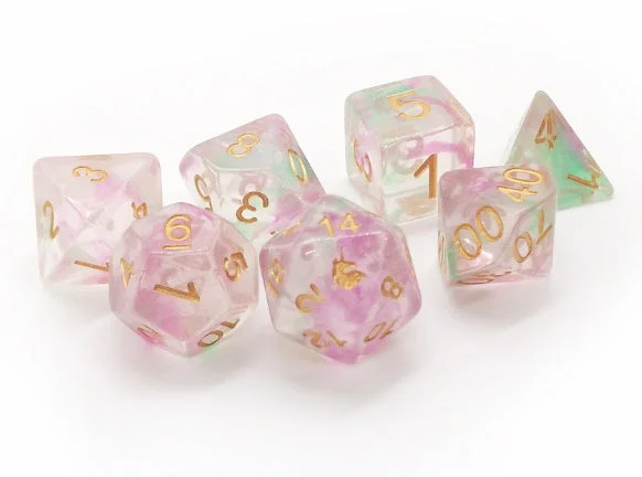 FanRoll MET 719 Unicorn: Celestial Blossom RPG Polyhedral Dice Set [7ct]