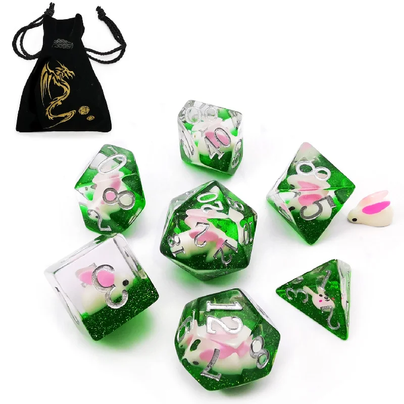 Oversized Polyhedral Rabbit Dice Set